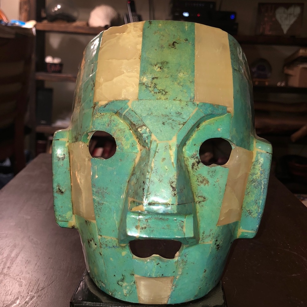 LAST REDUCTION- Handmade Aztec turquoise mask